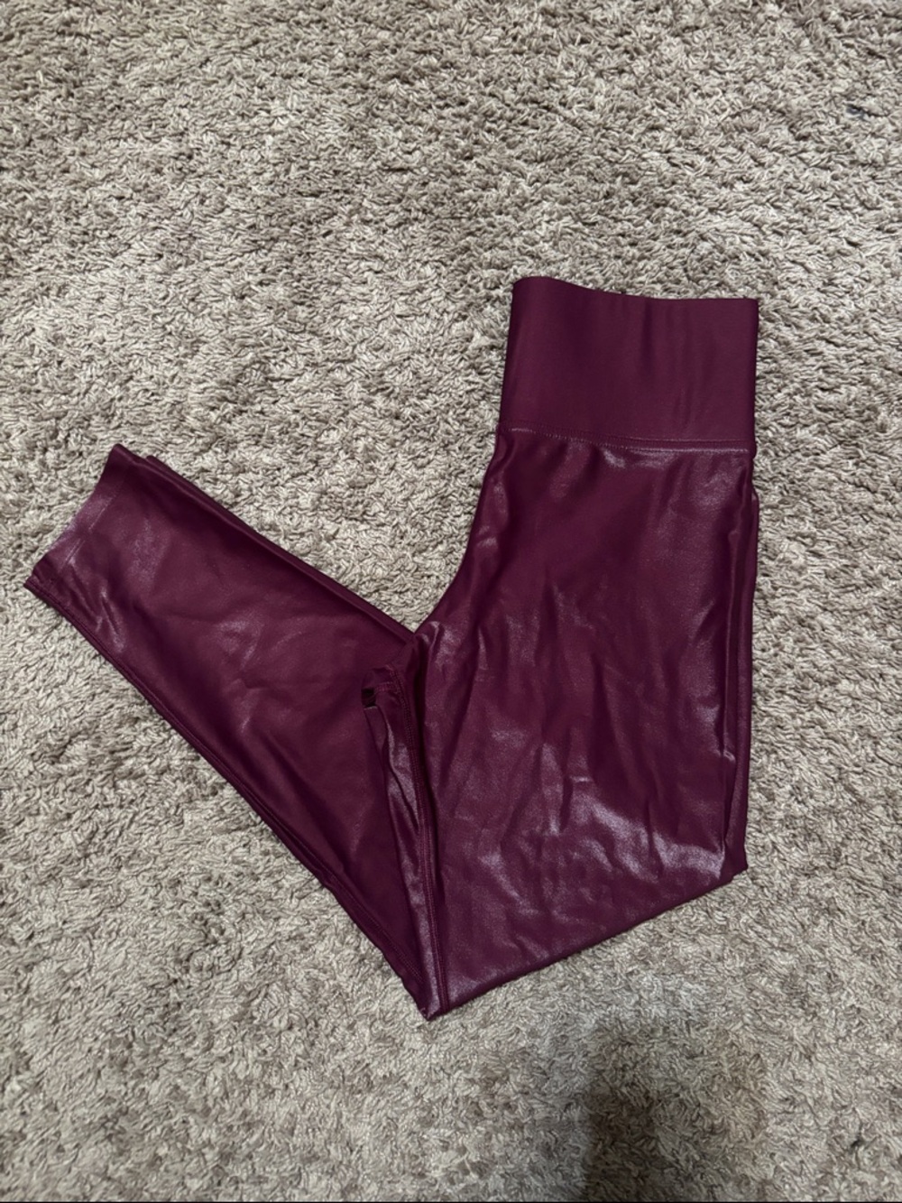 Carbon38 Shimmery Plum High-Waist Leggings
